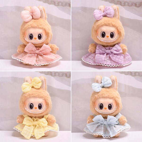 15cm Sukienka dla lalek Photo Prop Fashion Cute Doll Clothes for Party Kids różowa