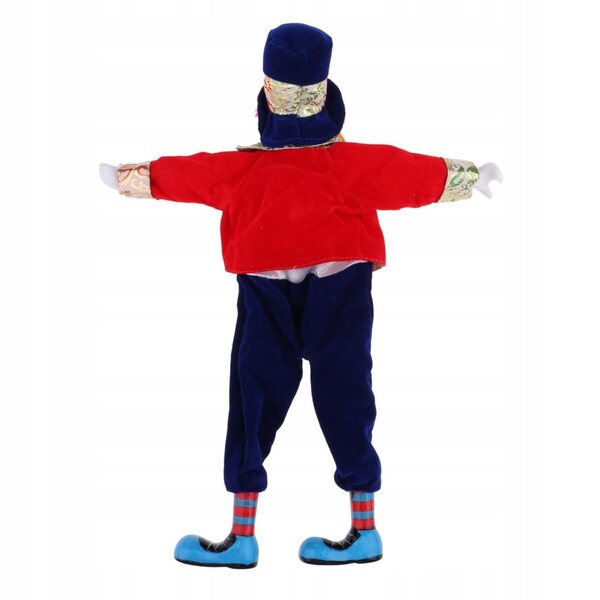 Clown-Mann-Puppe 41 cm aus Porzellan mit rotem Kostüm für Halloween