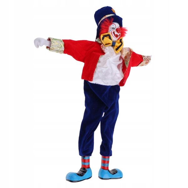 Clown-Mann-Puppe 41 cm aus Porzellan mit rotem Kostüm für Halloween