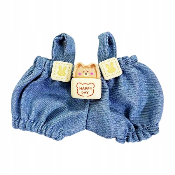 Plüschkleidung für 17-cm-Puppen: Weiches und abnehmbares fröhliches Teddybärkostüm