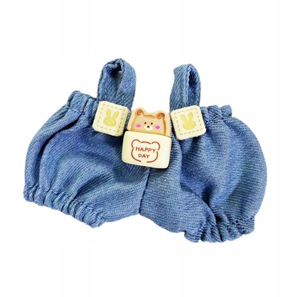 Plüschkleidung für 17-cm-Puppen: Weiches und abnehmbares fröhliches Teddybärkostüm