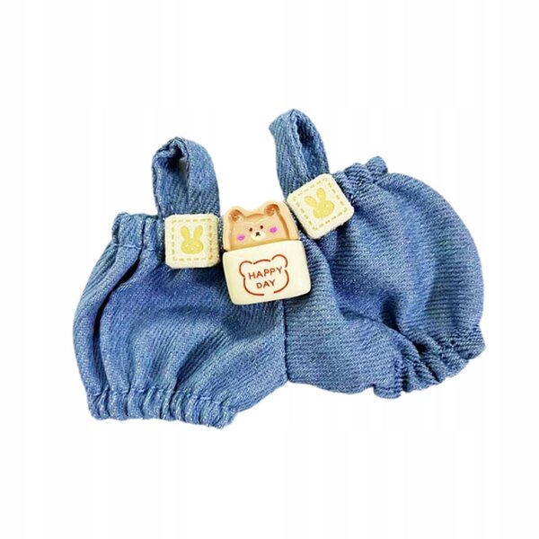 Plüschkleidung für 17-cm-Puppen: Weiches und abnehmbares fröhliches Teddybärkostüm