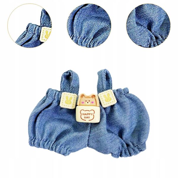 Plüschkleidung für 17-cm-Puppen: Weiches und abnehmbares fröhliches Teddybärkostüm