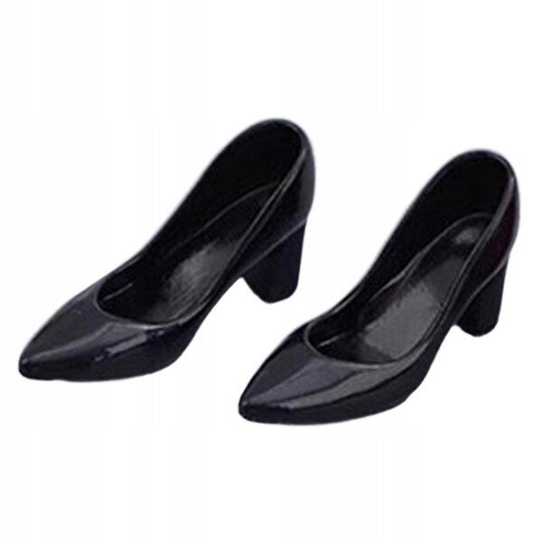 Scarpe eleganti nere per bambole BJD 1/6 realistica decorazione figurine 12 pollici