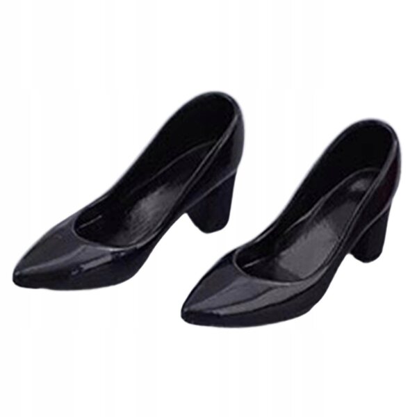 Scarpe eleganti nere per bambole BJD 1/6 realistica decorazione figurine 12 pollici
