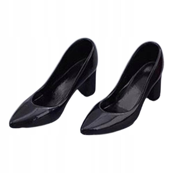 Scarpe eleganti nere per bambole BJD 1/6 realistica decorazione figurine 12 pollici
