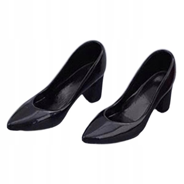 Scarpe eleganti nere per bambole BJD 1/6 realistica decorazione figurine 12 pollici