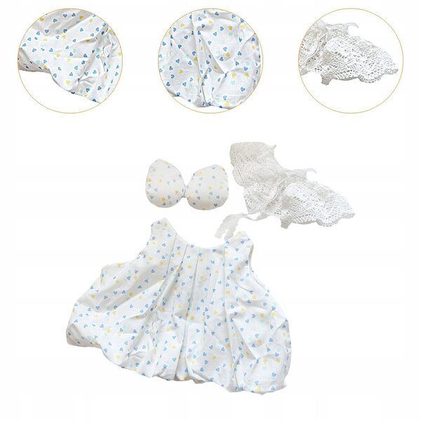 Set 3 Vestiti Plusci per Bambole 38 cm con Design Staccabile e Colori Vivaci