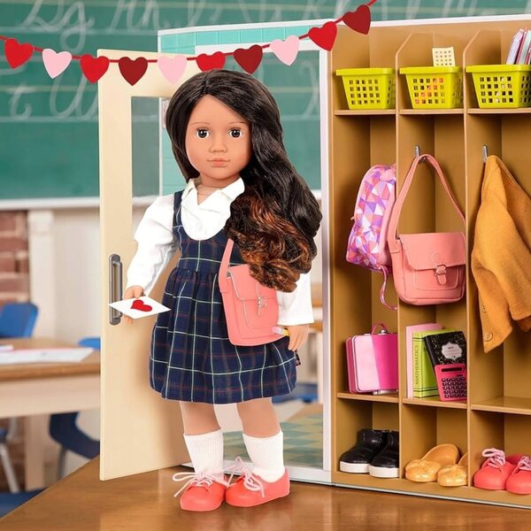 Abbigliamento scolastico per bambola 46 cm Our Generation con accessori matematici