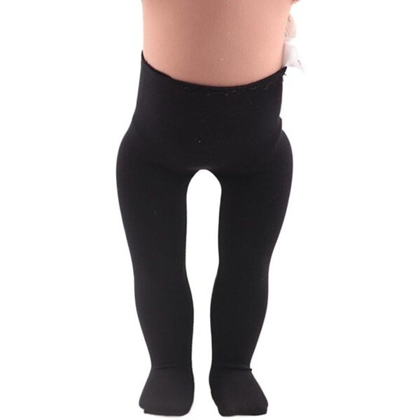 Leggings neri per bambola 46 cm - Pantaloni attillati casual per bambola 18 pollici
