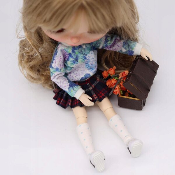 Maglia casual per bambole Blythe 1/6 BJD - Blu comodo e alla moda