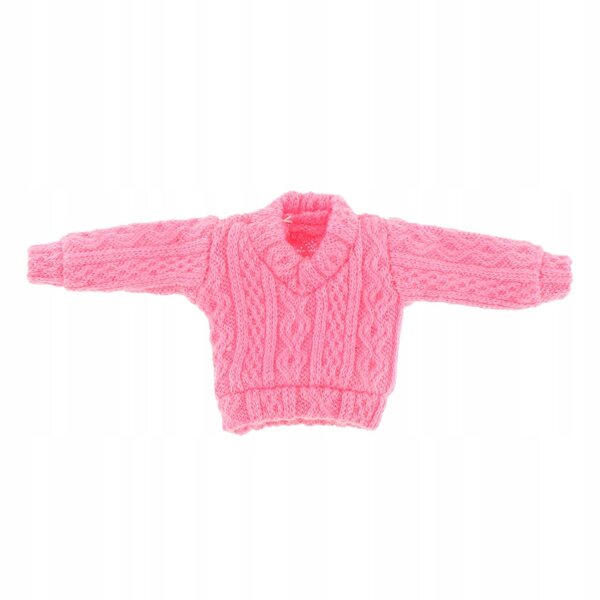 Maglione rosa stile miniatura 1/12 per bambole 6 pollici facili da indossare