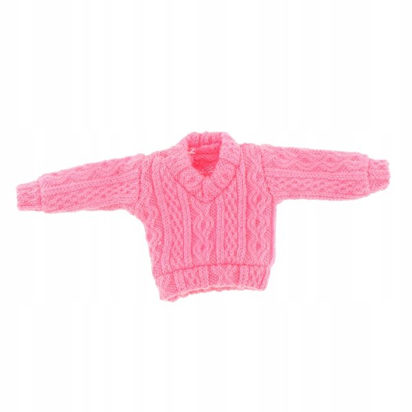 Maglione rosa stile miniatura 1/12 per bambole 6 pollici facili da indossare
