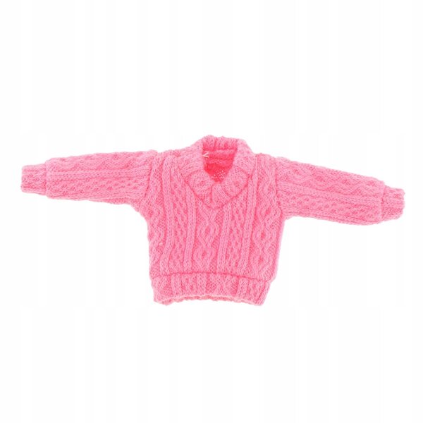 Maglione rosa stile miniatura 1/12 per bambole 6 pollici facili da indossare