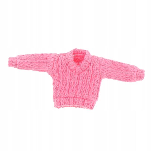 Maglione rosa stile miniatura 1/12 per bambole 6 pollici facili da indossare