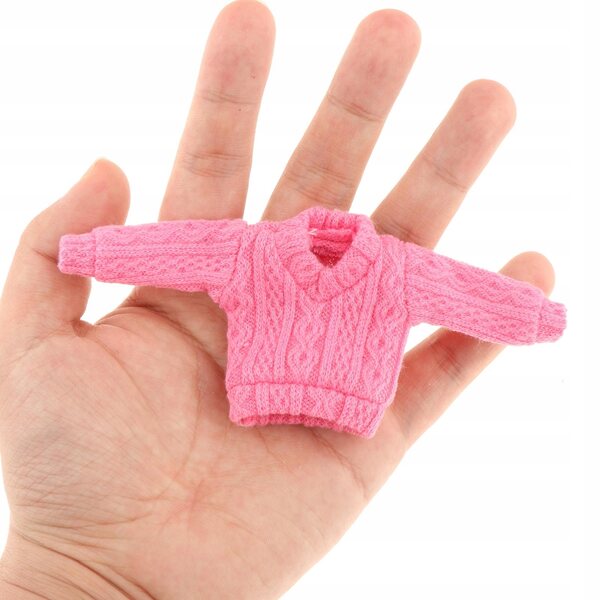Maglione rosa stile miniatura 1/12 per bambole 6 pollici facili da indossare