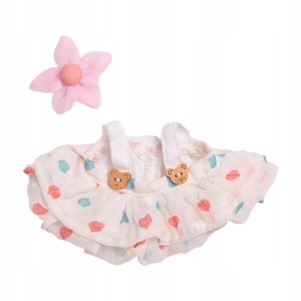 Kleid mit Brosche für 15 cm große Puppen – Kleidung für gelbe Plüschenten, 2 Stück