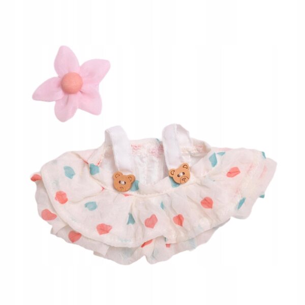Kleid mit Brosche für 15 cm große Puppen – Kleidung für gelbe Plüschenten, 2 Stück