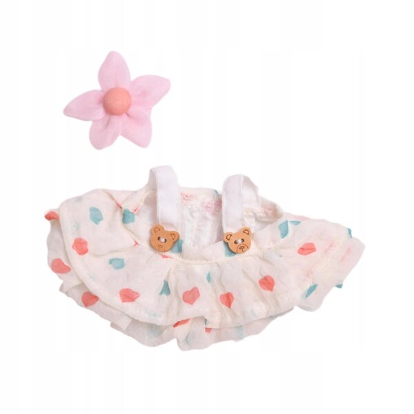 Kleid mit Brosche für 15 cm große Puppen – Kleidung für gelbe Plüschenten, 2 Stück