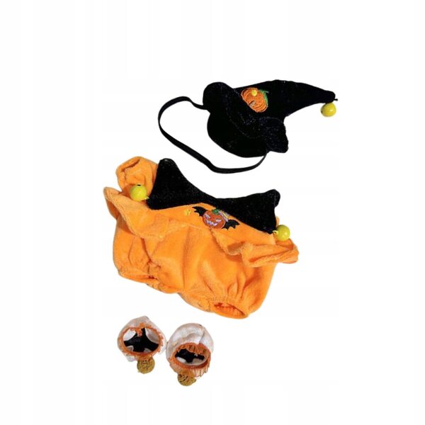 Costume di Halloween per bambole 20 cm con cappello e scarpe giallo