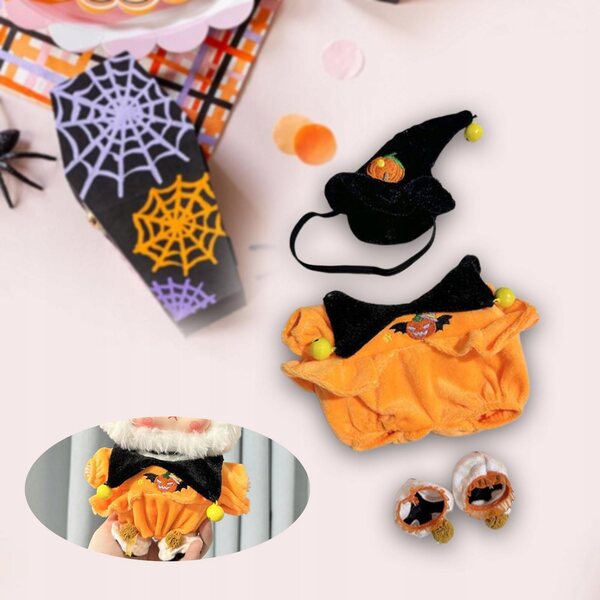 Costume di Halloween per bambole 20 cm con cappello e scarpe giallo