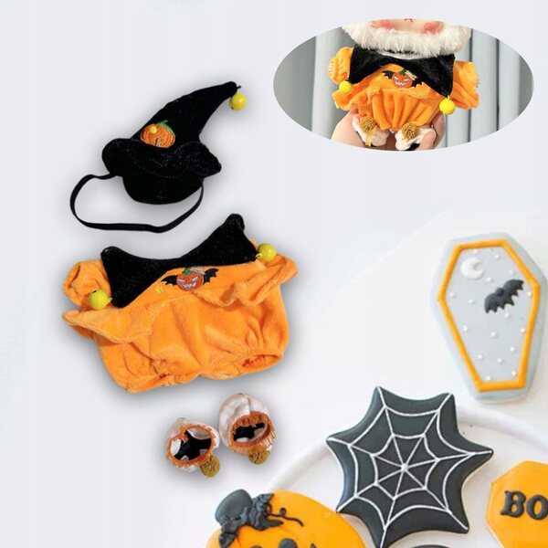 Costume di Halloween per bambole 20 cm con cappello e scarpe giallo