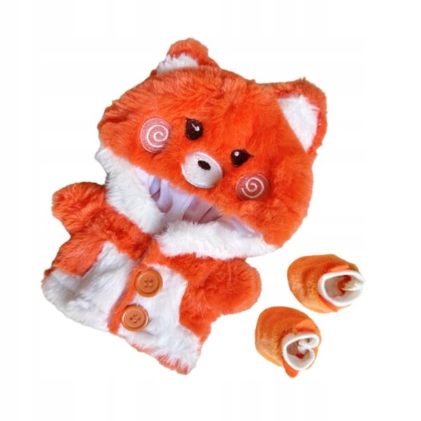 Cosplay-Kostüm für 20-cm-Puppen aus orangefarbenem Kapuzenplüsch