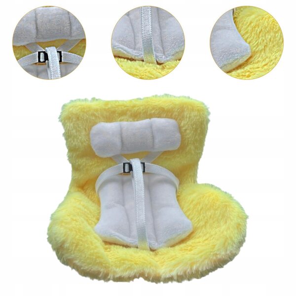 Pojazd per bambole con sedile sicuro per bambole 17 cm, giallo