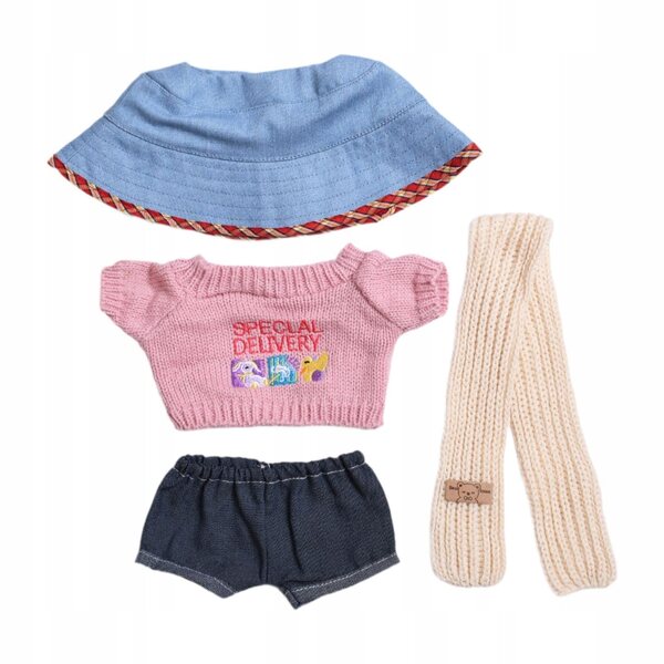 Set 4 Miniature Abiti in Pile per Bambole da 38 cm - Accessori Decorativi