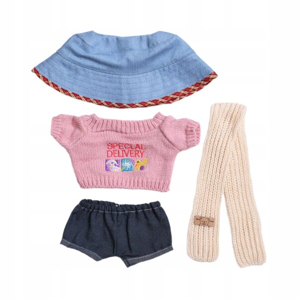 Set 4 Miniature Abiti in Pile per Bambole da 38 cm - Accessori Decorativi