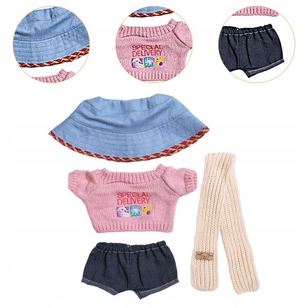 Set 4 Miniature Abiti in Pile per Bambole da 38 cm - Accessori Decorativi