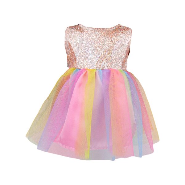 Kleid für 18-Zoll-Puppen, bunte Stoffkleidung für 43-cm-Puppen