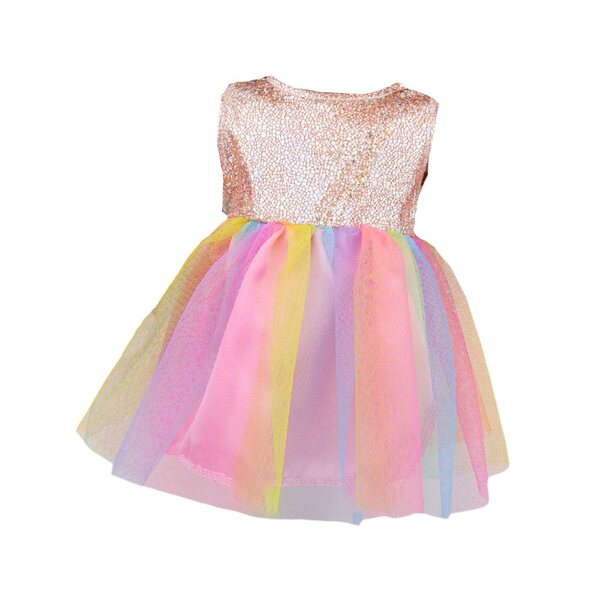 Kleid für 18-Zoll-Puppen, bunte Stoffkleidung für 43-cm-Puppen