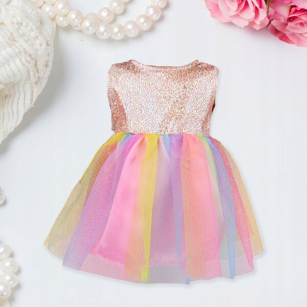 Kleid für 18-Zoll-Puppen, bunte Stoffkleidung für 43-cm-Puppen