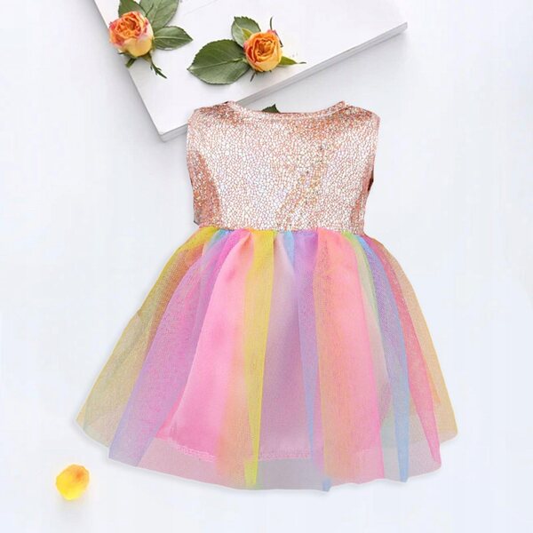 Kleid für 18-Zoll-Puppen, bunte Stoffkleidung für 43-cm-Puppen