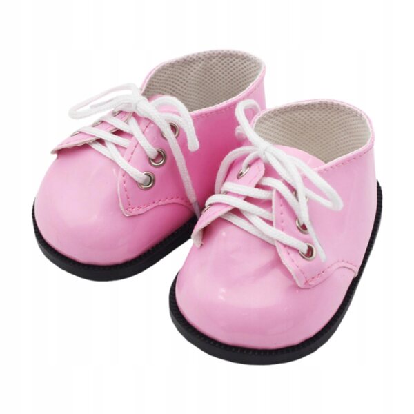 Scarpe in pelle PU rosa per bambole da 38 cm, educate e funzionali