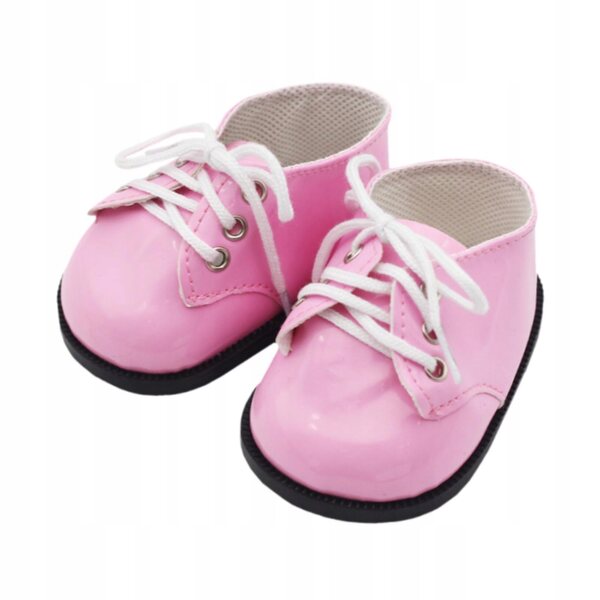 Scarpe in pelle PU rosa per bambole da 38 cm, educate e funzionali