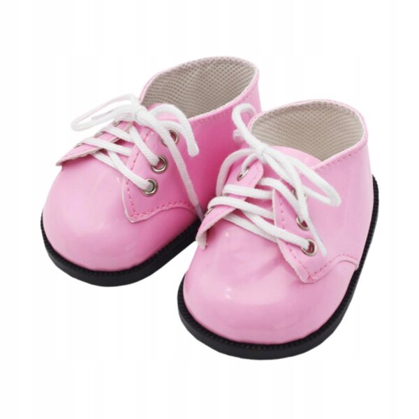 Scarpe in pelle PU rosa per bambole da 38 cm, educate e funzionali