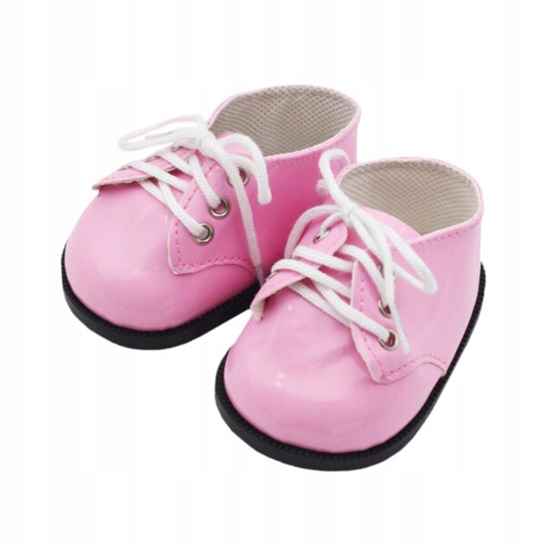 Scarpe in pelle PU rosa per bambole da 38 cm, educate e funzionali