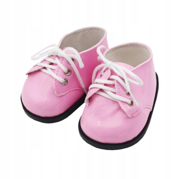 Scarpe in pelle PU rosa per bambole da 38 cm, educate e funzionali