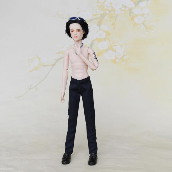 Hosen für BJD 1/6 Puppen Leggings aus hellblauem Stoff, Modeaccessoires