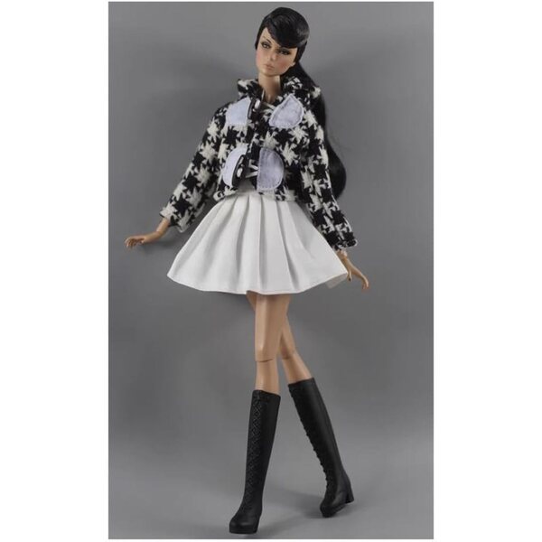 11,5-Zoll-Puppenkleidung – 1/6 BJD Lässiges Winterkleidungsset mit Mantel und Rock