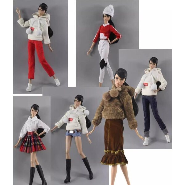 11,5-Zoll-Puppenkleidung – 1/6 BJD Lässiges Winterkleidungsset mit Mantel und Rock