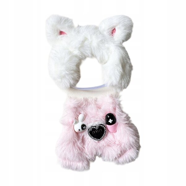 Rosa Plüsch-Einteiler für 15–17 cm große Puppen, weiches und modisches DIY-Outfit