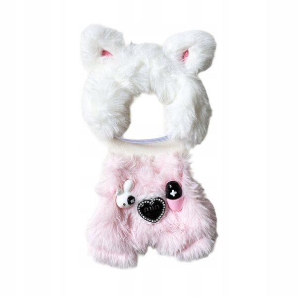 Rosa Plüsch-Einteiler für 15–17 cm große Puppen, weiches und modisches DIY-Outfit
