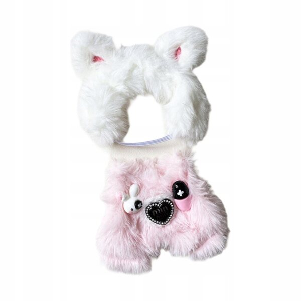 Rosa Plüsch-Einteiler für 15–17 cm große Puppen, weiches und modisches DIY-Outfit