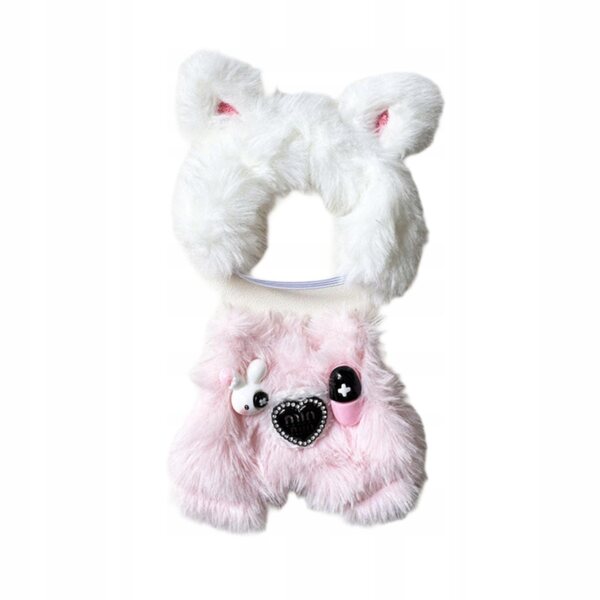 Rosa Plüsch-Einteiler für 15–17 cm große Puppen, weiches und modisches DIY-Outfit