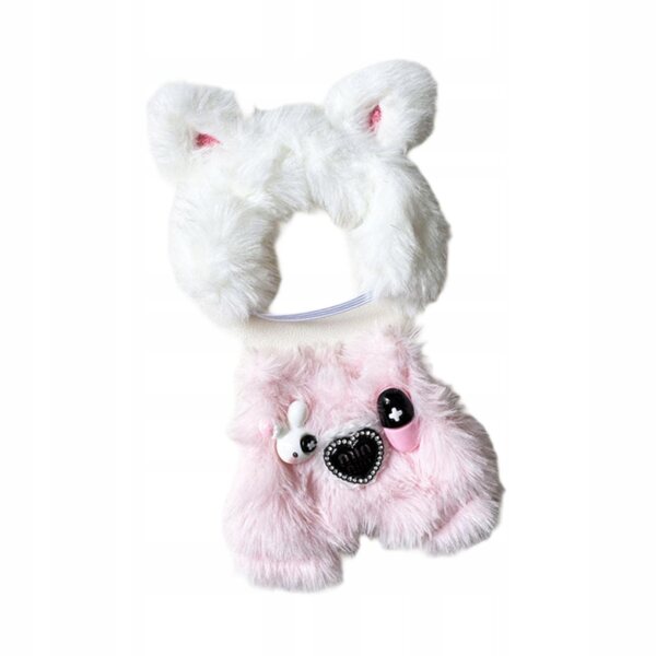 Rosa Plüsch-Einteiler für 15–17 cm große Puppen, weiches und modisches DIY-Outfit
