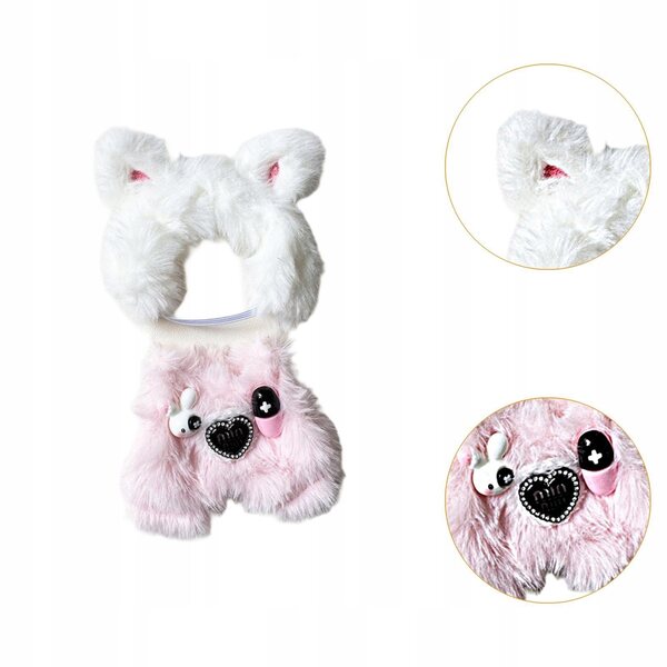 Rosa Plüsch-Einteiler für 15–17 cm große Puppen, weiches und modisches DIY-Outfit