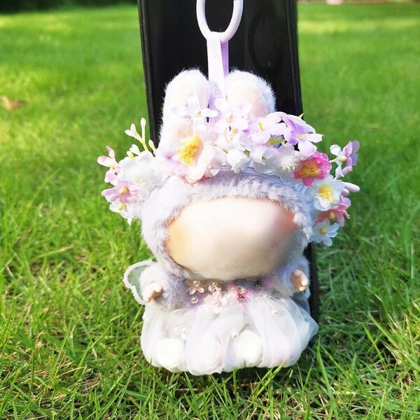 3x Kleidung für Puppen 15-17 cm mit Band und rosa Blumenclip